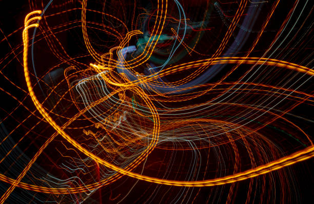 istock Line car headlights with long exposure. 1144626140