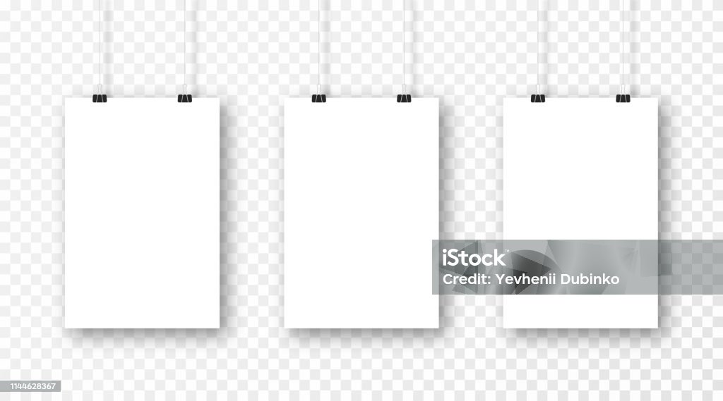 Poster Mockup Isolated On Transparent Background Realistic Blank Poster  Template Set Of Vertical Frame Mockups Hanging On The Wall Vector Stock  Illustration - Download Image Now - iStock