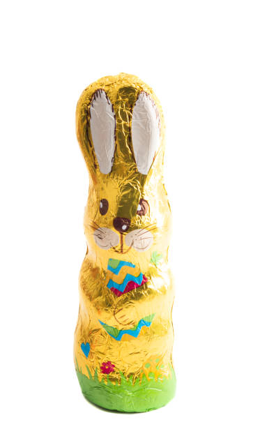 istock chocolate bunny in foil isolated 1144629846