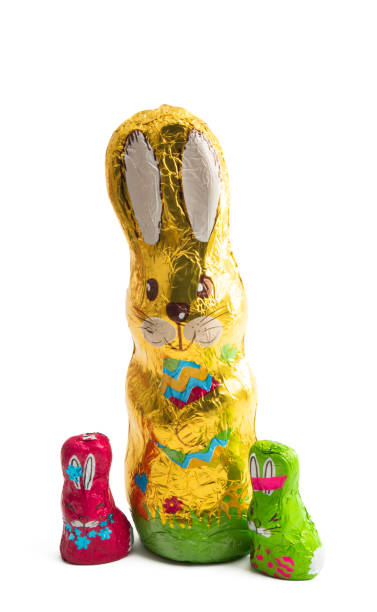 istock chocolate bunny in foil isolated 1144630057