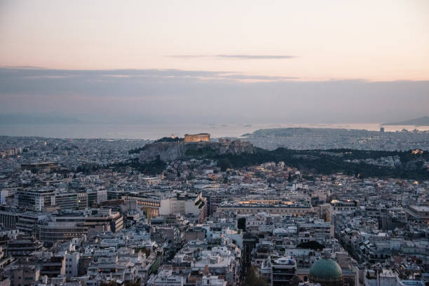 istock Athens at sunset as seen from above 1144631570