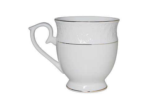 empty ceramic cup for tea and coffee isolated on a white background