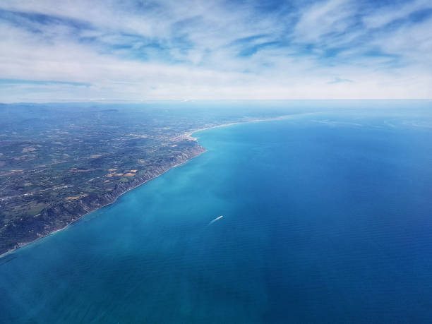 istock Beautiful landscape of earth and blue sea 1144633708