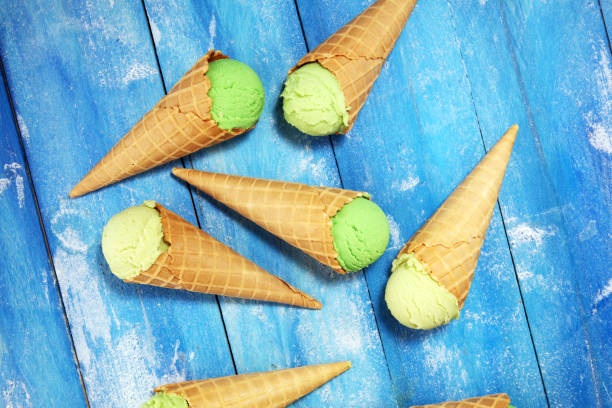 istock Green tea matcha mint ice cream with coconut milk. 1144634922