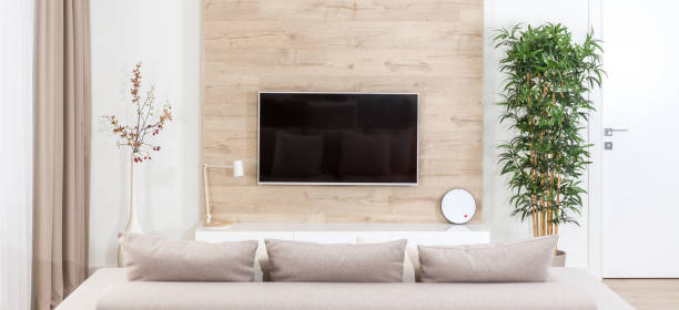 istock Panoramic picture of a spacious living room 1144635348