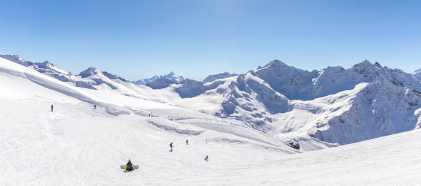 istock Panorama view from ski slope Elbrus, Russia 1144635481