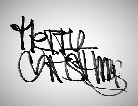 Abstract graffiti lettering Merry Christmas