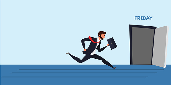 Runing From Work Businessman Running From Work Flat Illustration Stock Illustration ...