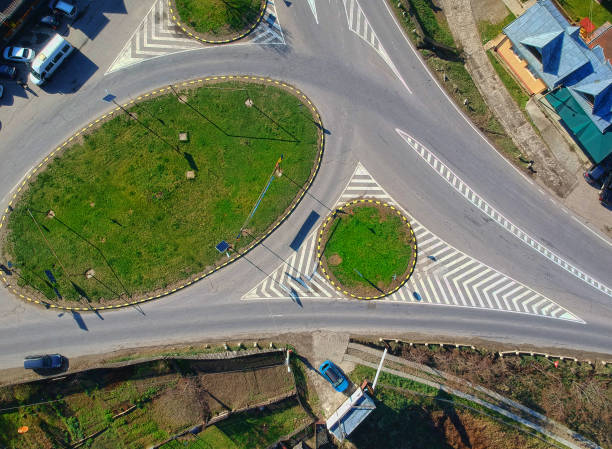 istock intersection of road in rural landscape. 1144641326