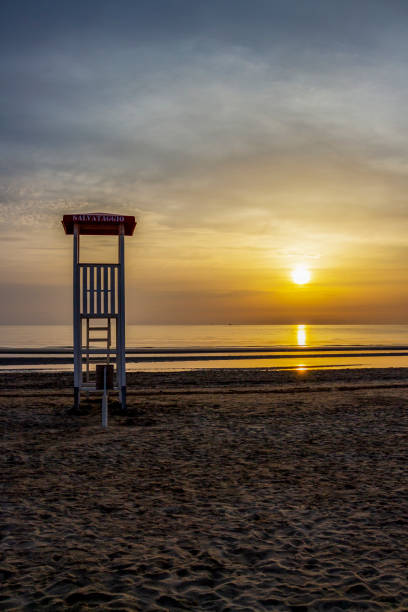 istock Sunrise at an Senigallia beach, Italy 1144643642
