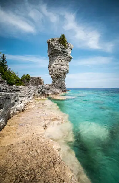 Flowerpot Island in Fathom Five National Marine Park, situated on Lake Huron in Ontario