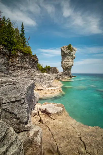 Flowerpot Island in Fathom Five National Marine Park, situated on Lake Huron in Ontario