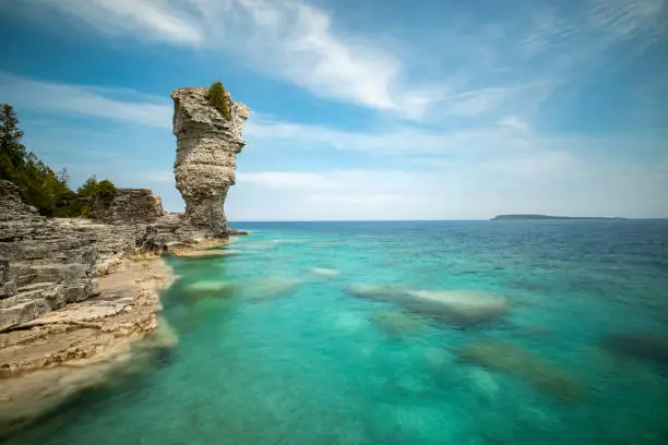 Flowerpot Island in Fathom Five National Marine Park, situated on Lake Huron in Ontario