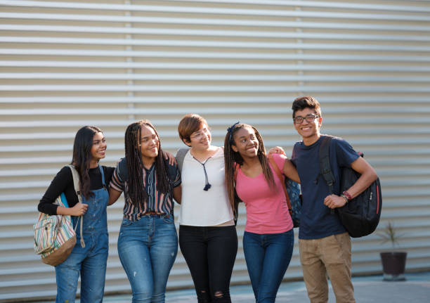 istock Latin young male and university friends 1144643805