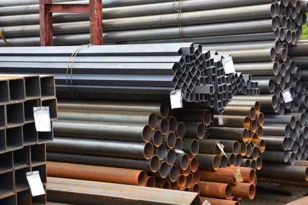 istock Metal rolling. A round and square tube 1144645238