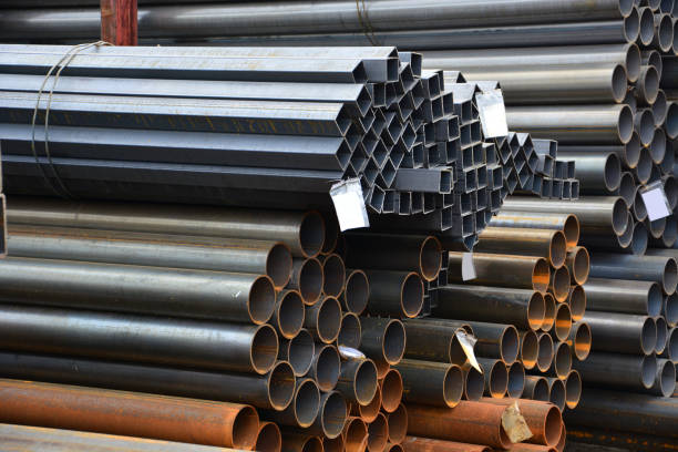 istock Metal rolling. A round and square tube 1144645278