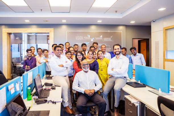 istock Group Portrait from a Corporate Office in India 1144645913