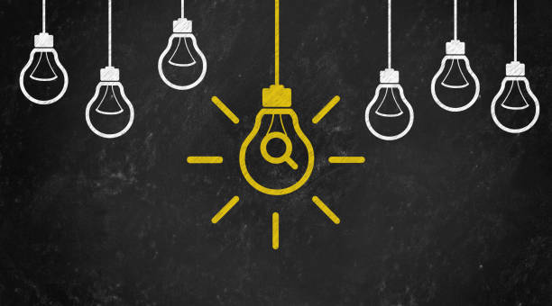 istock search Symbol with Bulb Concept Chalk Drawing on Blackboard 1144646111