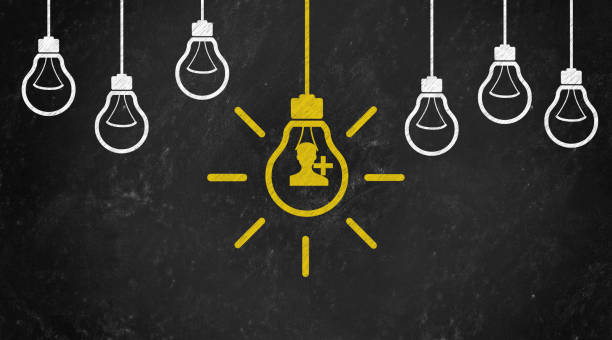 istock social media Symbol with Bulb Concept Chalk Drawing on Blackboard 1144646133