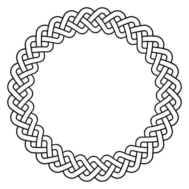 illustrations, cliparts, dessins animés et icônes de cadre rond noeud celtique - celtic culture frame circle tied knot