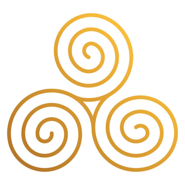 ilustrações de stock, clip art, desenhos animados e ícones de celtic triskele - celtic culture tied knot decoration pattern
