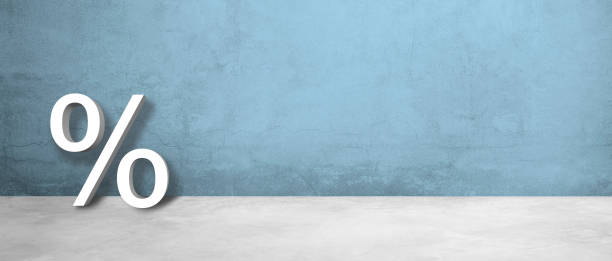 istock percent symbol in front of the wall. Discount concept 1144653280