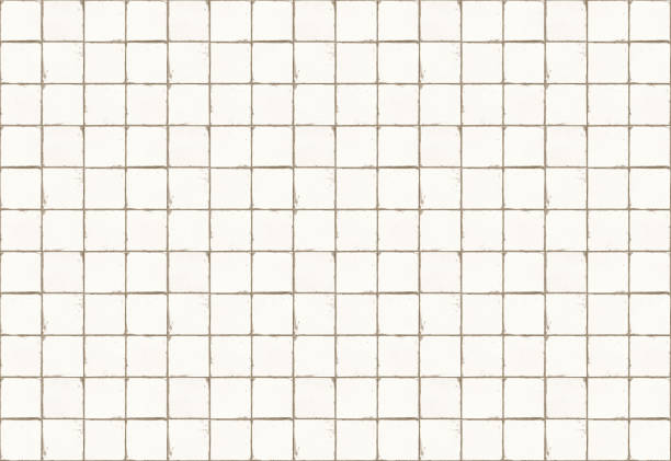 istock Old dirty white square ceramic tiles with shabby scratched surface and chipped paint. 1144654539