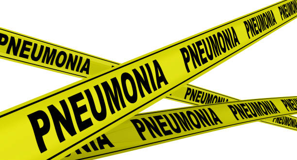 istock Pneumonia. Yellow warning tapes 1144658305