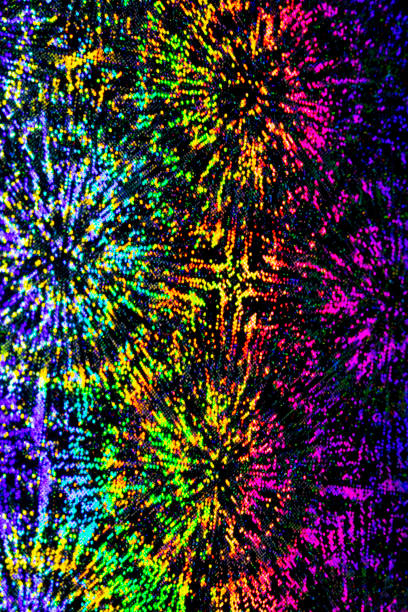 Abstract Holographic Multicolour Glowing Sci-fi Rainbow Background