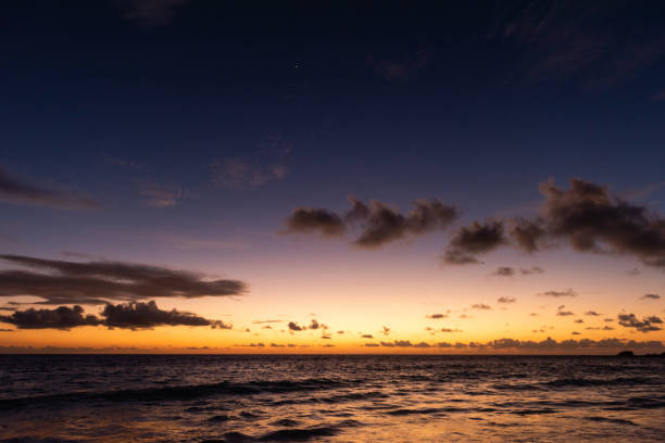 istock Beautiful setting sun, night sky at Seychelles 1144666445