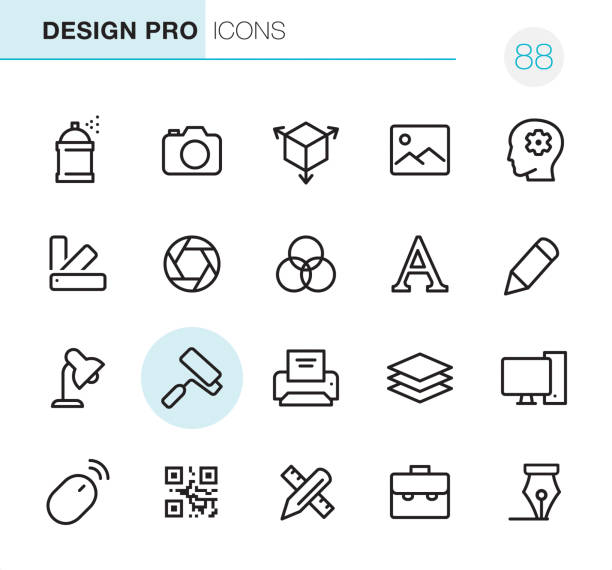 design pro-pixel perfekte icons - vector illustration and painting clip art computer graphic stock-grafiken, -clipart, -cartoons und -symbole