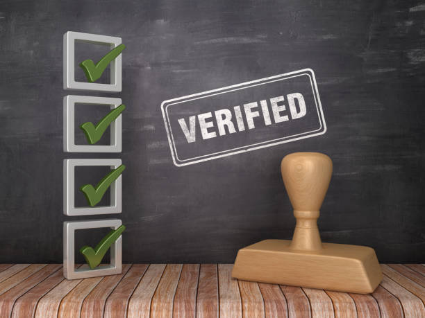 3D Check List with VERIFIED Stamp on Chalkboard Background - 3D Rendering