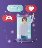 mann-im-smartphone-mit-social-media-blas