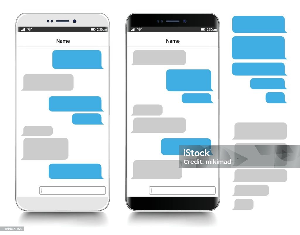 Text Messaging Smartphone Realistic Vector Illustration Stock ...
