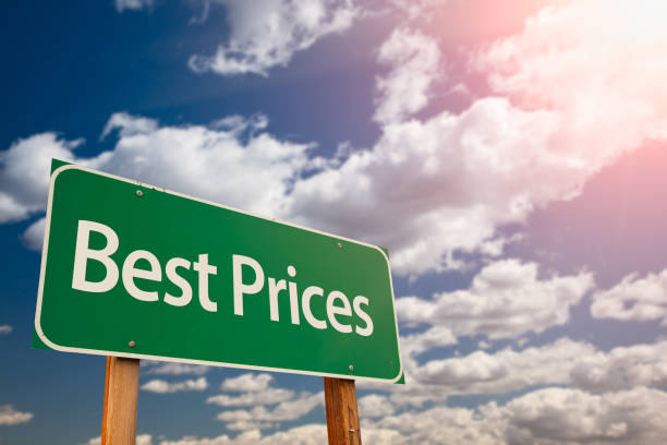 istock Best Prices Green Road Sign Against Sky 1144672630