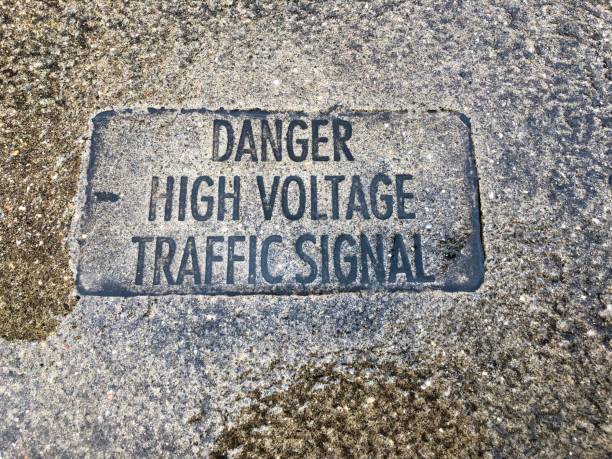 istock Danger high voltage traffic signal sign 1144675161