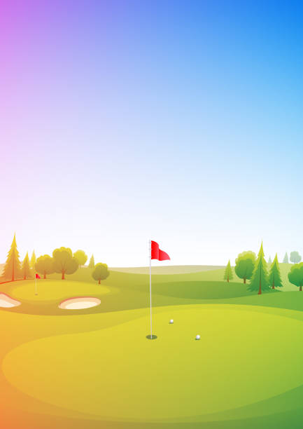 плакат для гольфа - golf course stock illustrations