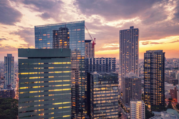 istock Tokyo, Japan city skyline with sunset 1144678302