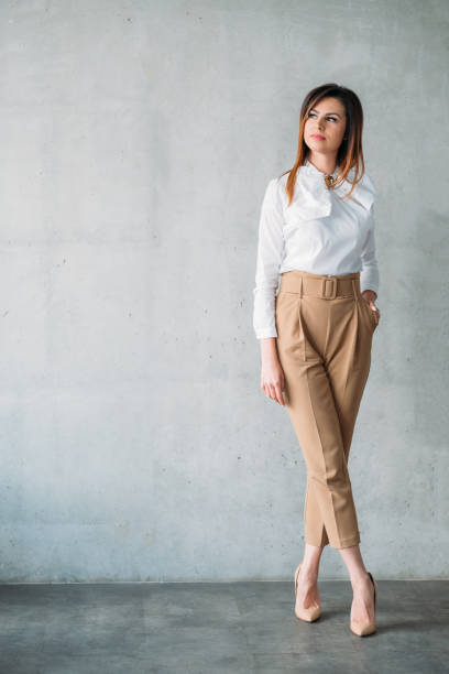 confident smart thoughtful young business woman