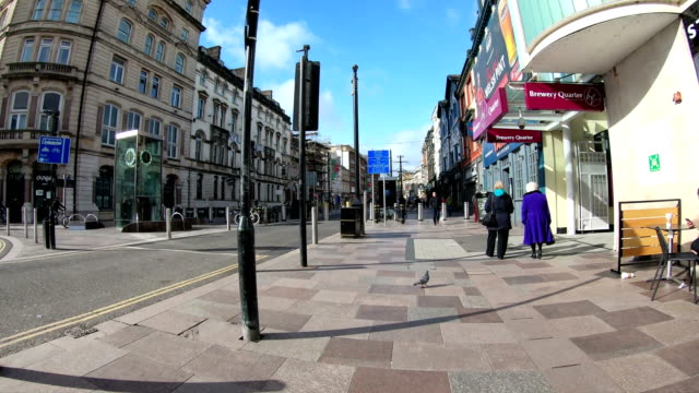 Walking on City Streets of Cardiff Time Lapse