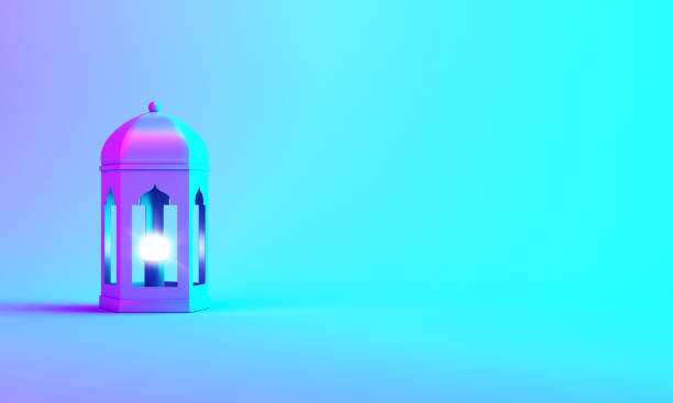 istock Arabic lantern, cloud, crescent, on green pastel background copy space text 1144687500