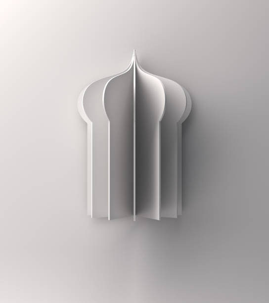 istock Arabic window or mosque paper cut on white background. 1144687507