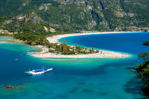 istock Blue voyage. Oludeniz beach from Fethiye, Turkey. 1144693736