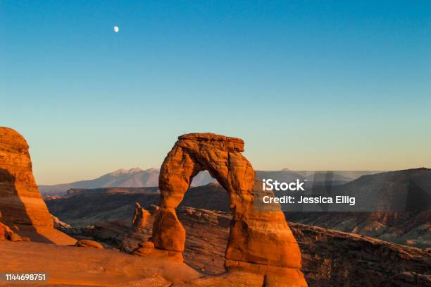 Delicate Arch Desert Sunset Arches National Park Utah United States Southwest Stock Photo - Download Image Now