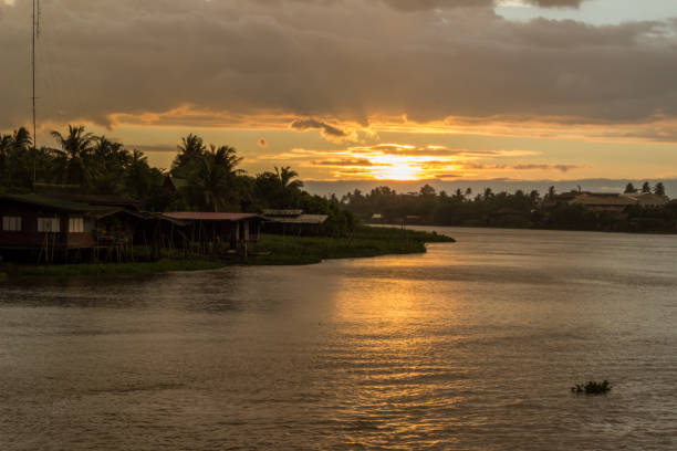 istock Golden sky above Tha Chin river(Maenam Tha Chin),Nakhon Pathom,Thailand during sunset 1144698976
