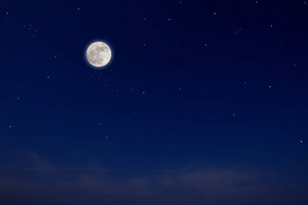 istock Full moon with shining stars. 1144703139