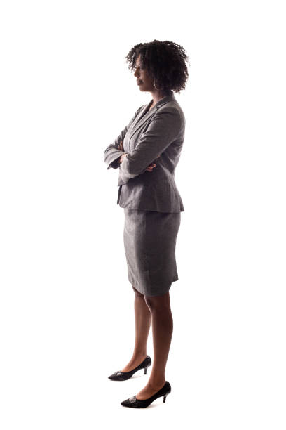 istock Black Businesswoman Looking Confident on a White Background 1144706700