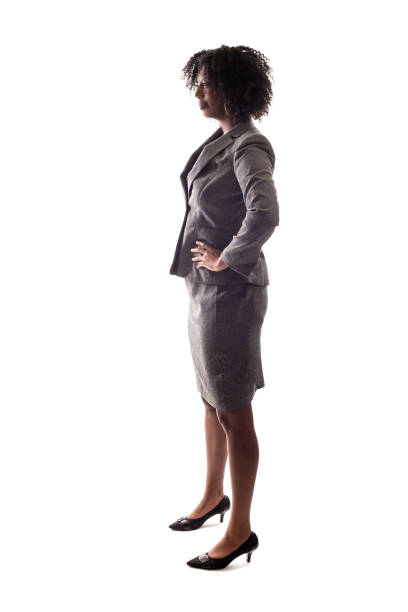 istock Black Businesswoman Looking Confident on a White Background 1144706707
