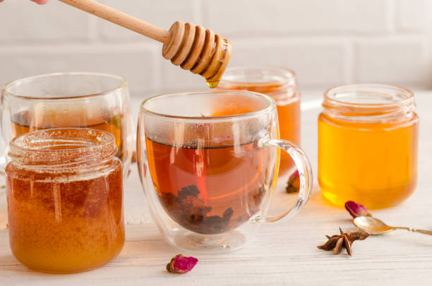 istock Pjlyfloral honey and a cup of tea. 1144708578