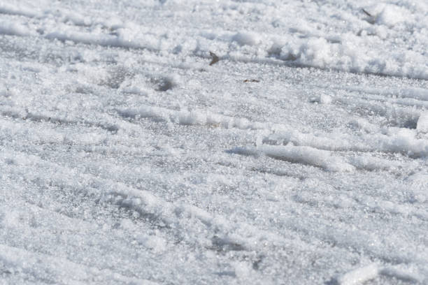 istock Early spring snow texture close up.  Abstract natural background 1144709948